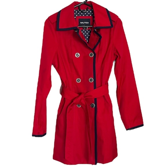 EUC | Nautica | Red Trench Coat | Size Small - Picture 1 of 7